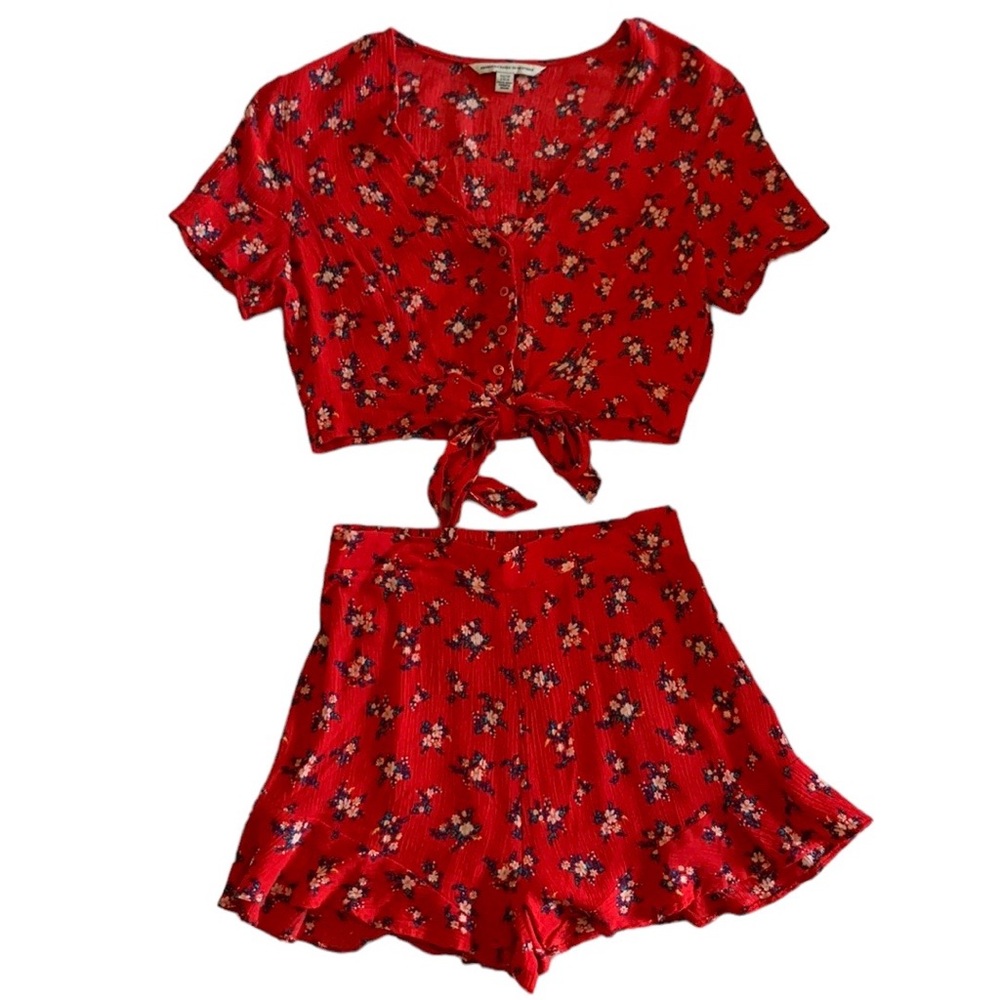 EUC American Eagle Crop Top and Short Set • Size XS